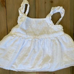 White toddler flutter top